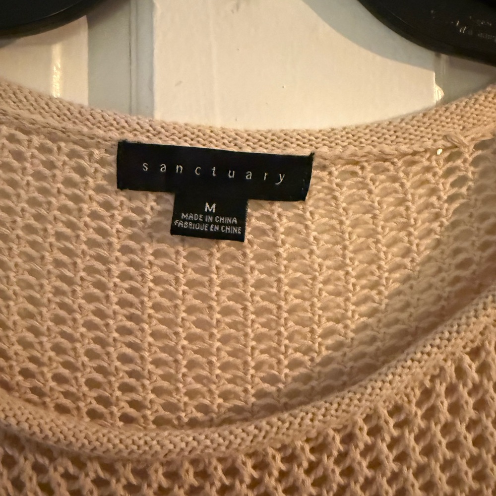 Like New Sanctuary Open-Knit Crochet Sweater, Tan, Sz M. Perfect Condition! - Picture 2 of 5